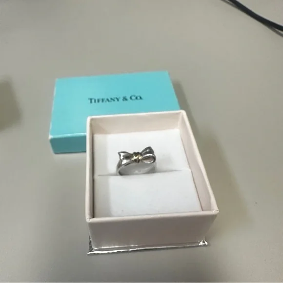 Tiffany & Co. Silver Bow Ring - Picture 1 of 6